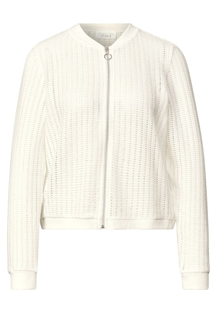 Langarm Jacke mit Struktur und Zipper
