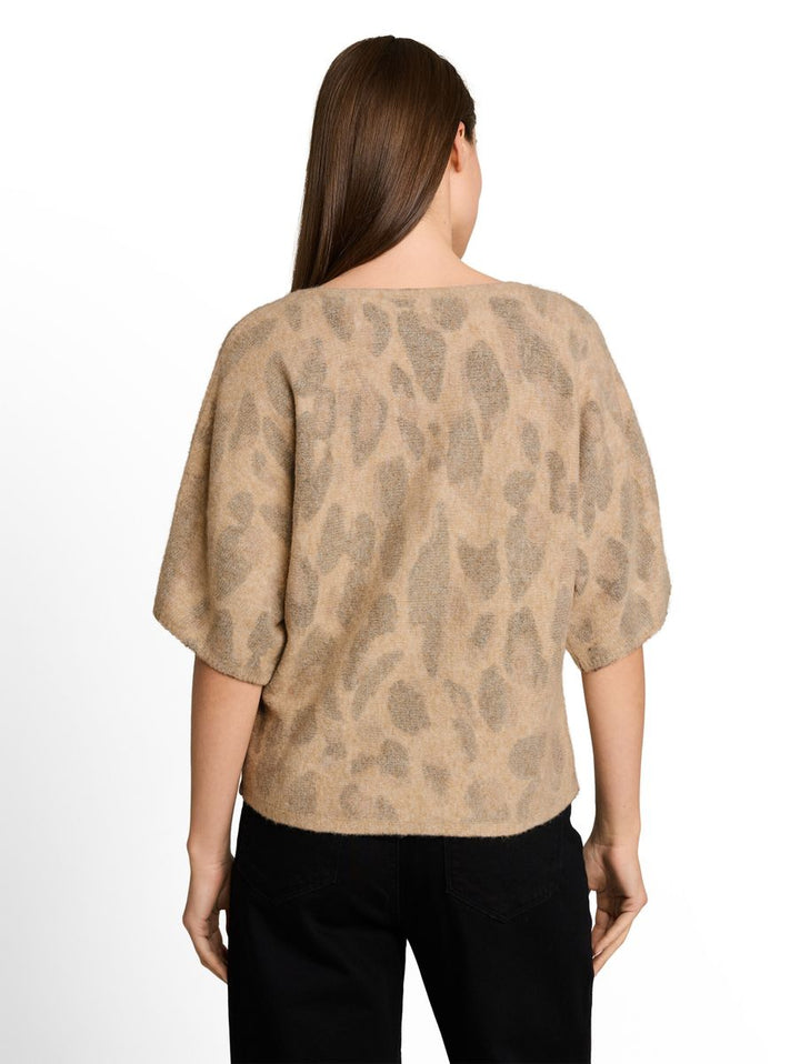 Loose Fit Strickpullover mit Leo-Muster
