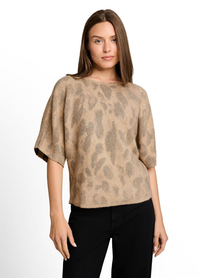 Loose Fit Strickpullover mit Leo-Muster