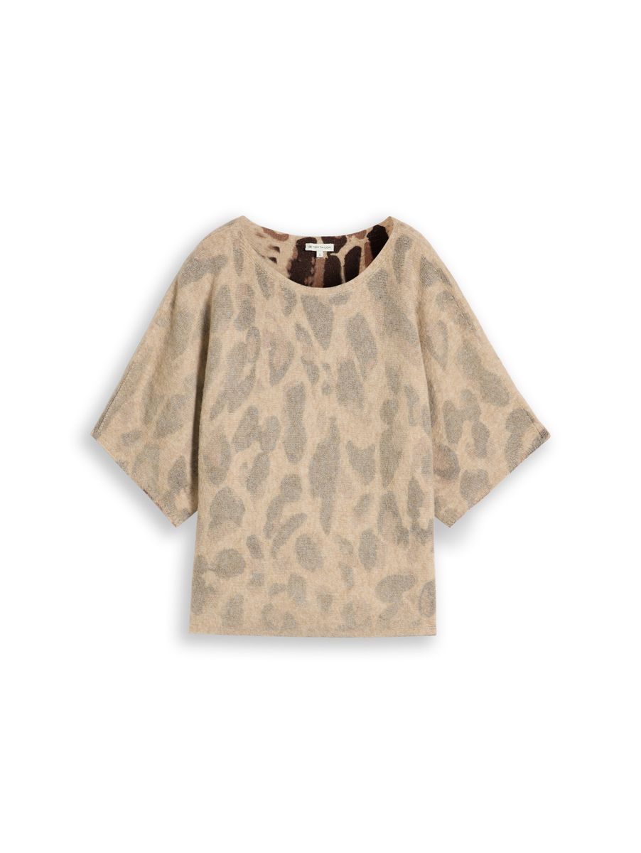 Loose Fit Strickpullover mit Leo-Muster