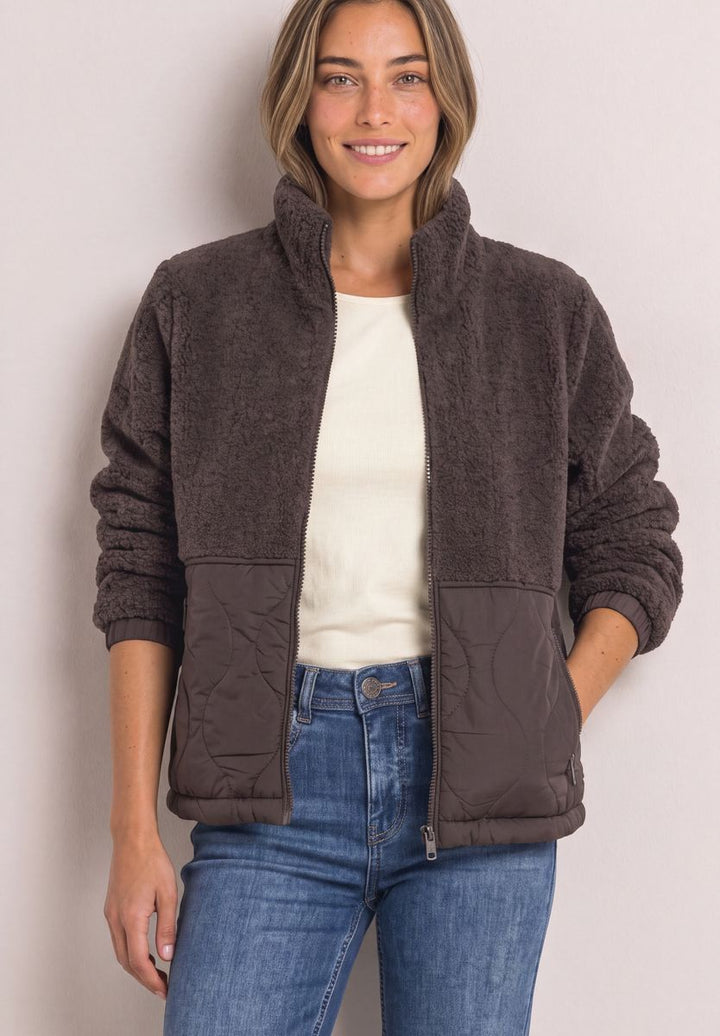Teddy-Jacke mit Softshelldetails