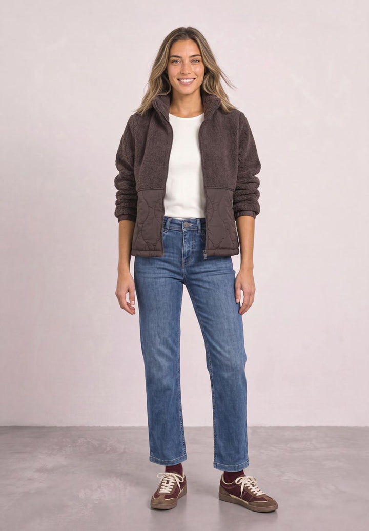 Teddy-Jacke mit Softshelldetails