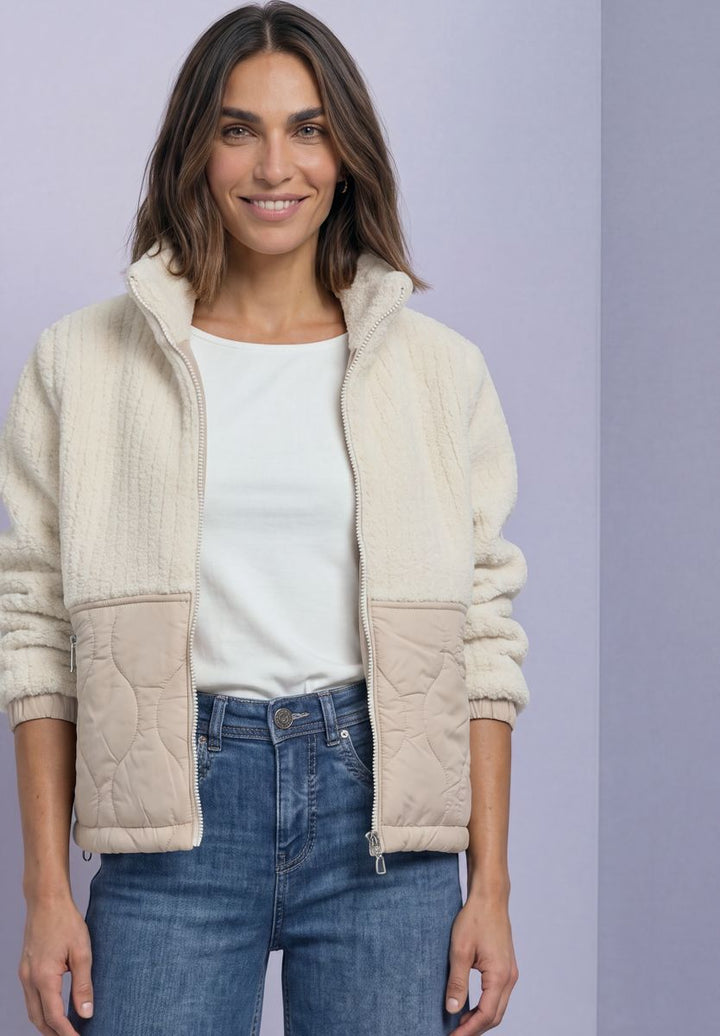 Teddy-Jacke mit Softshelldetails