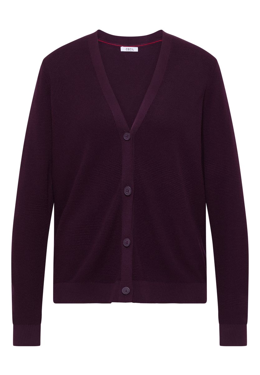 Cardigan mit V-Neck und Struktur