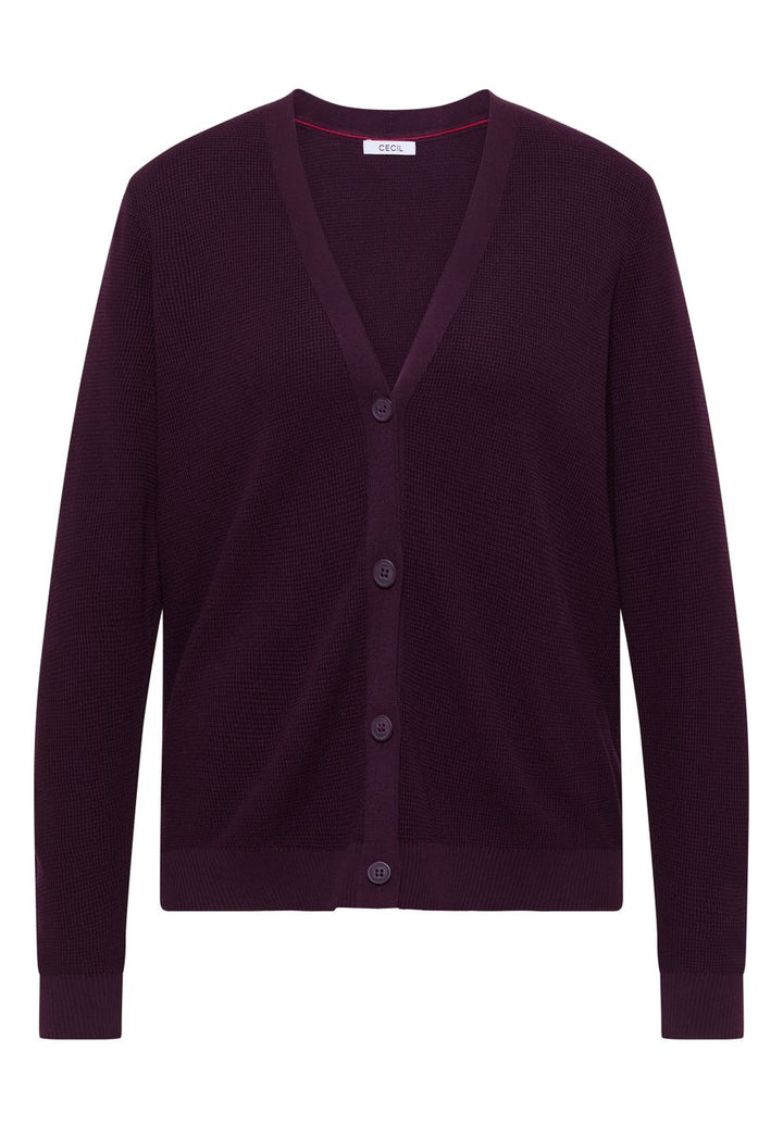 Cardigan mit V-Neck und Struktur