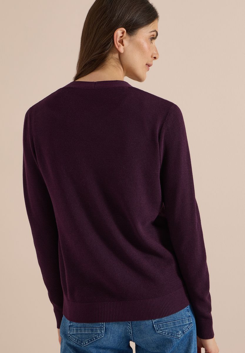 Cardigan mit V-Neck und Struktur