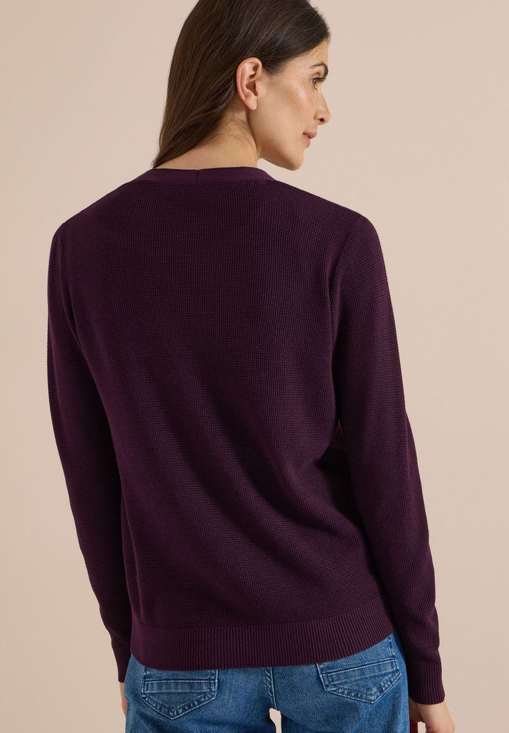 Cardigan mit V-Neck und Struktur