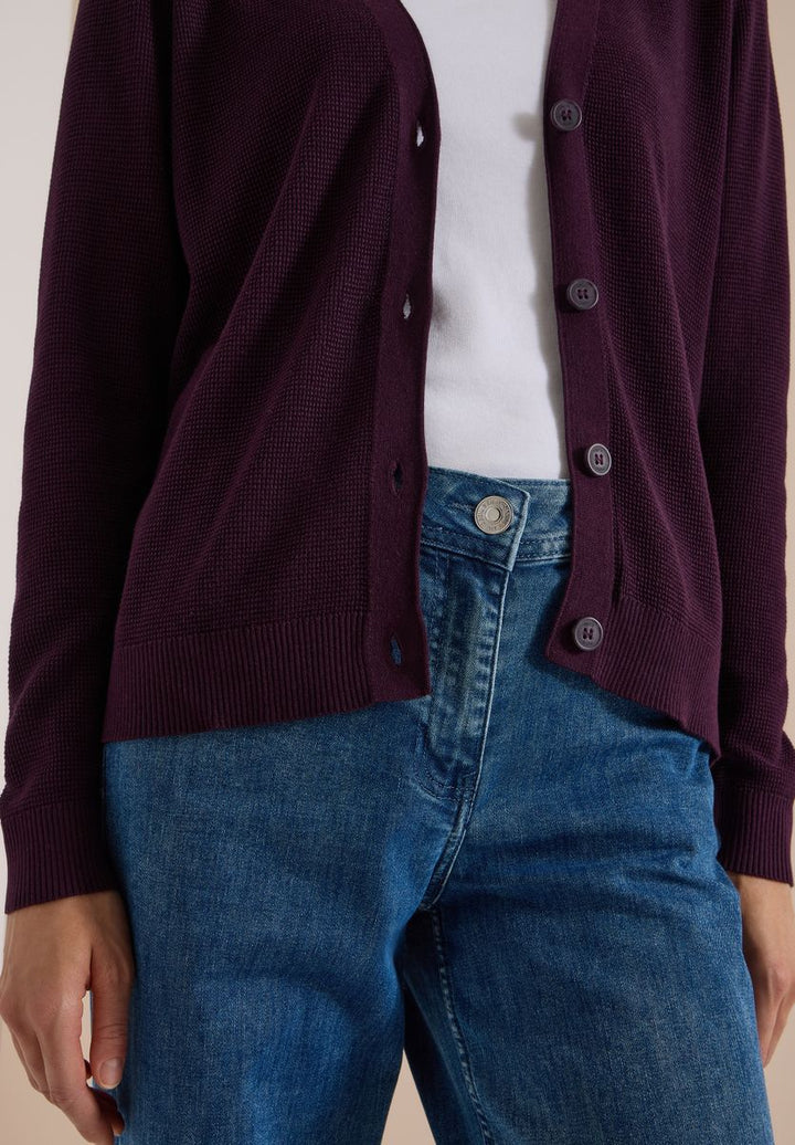 Cardigan mit V-Neck und Struktur