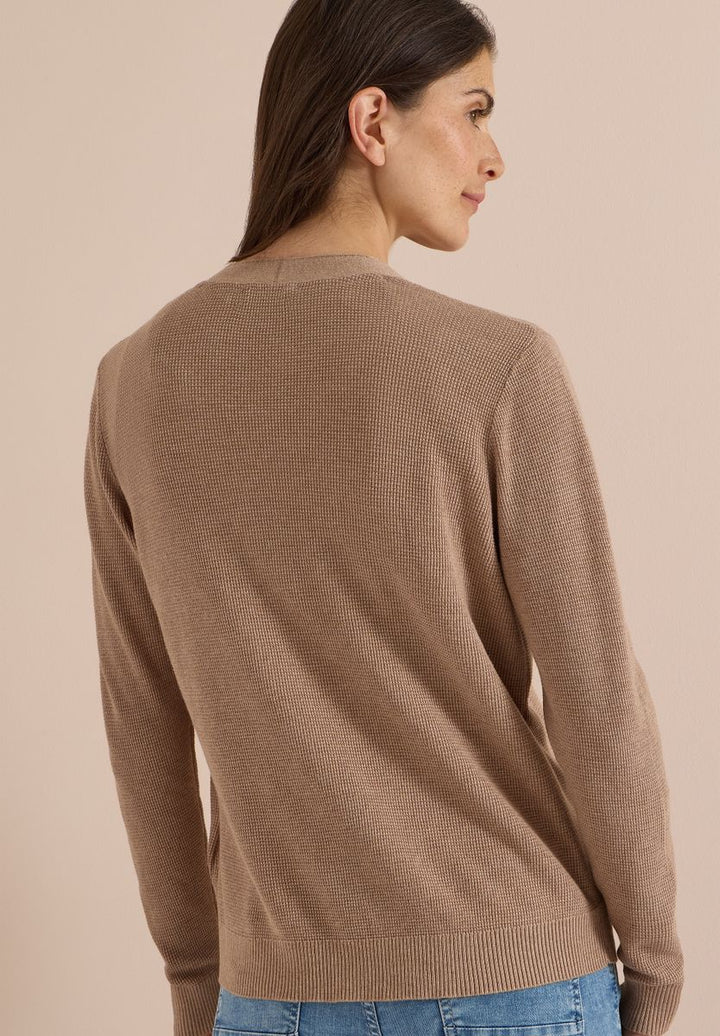 Cardigan mit V-Neck und Struktur