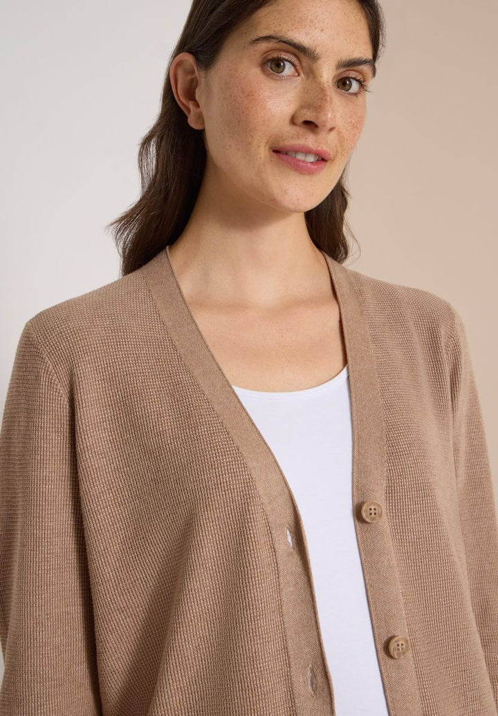 Cardigan mit V-Neck und Struktur