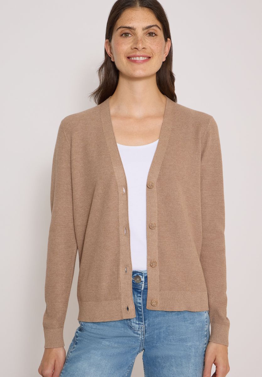 Cardigan mit V-Neck und Struktur
