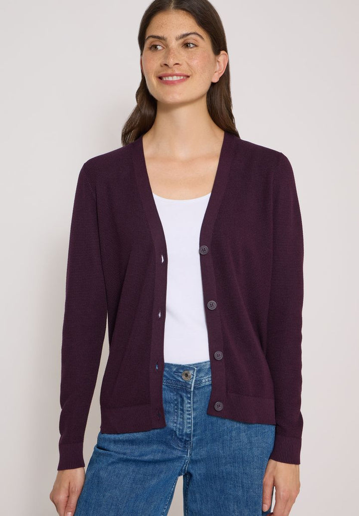 Cardigan mit V-Neck und Struktur