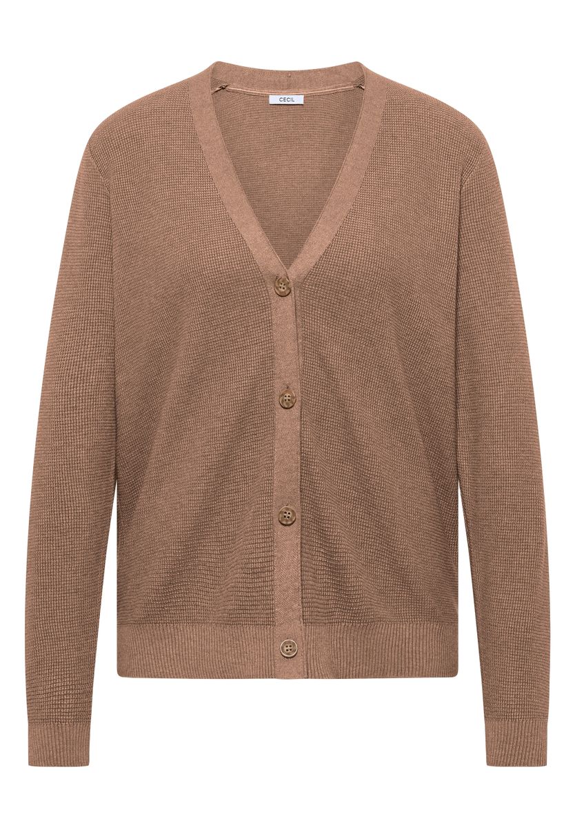 Cardigan mit V-Neck und Struktur