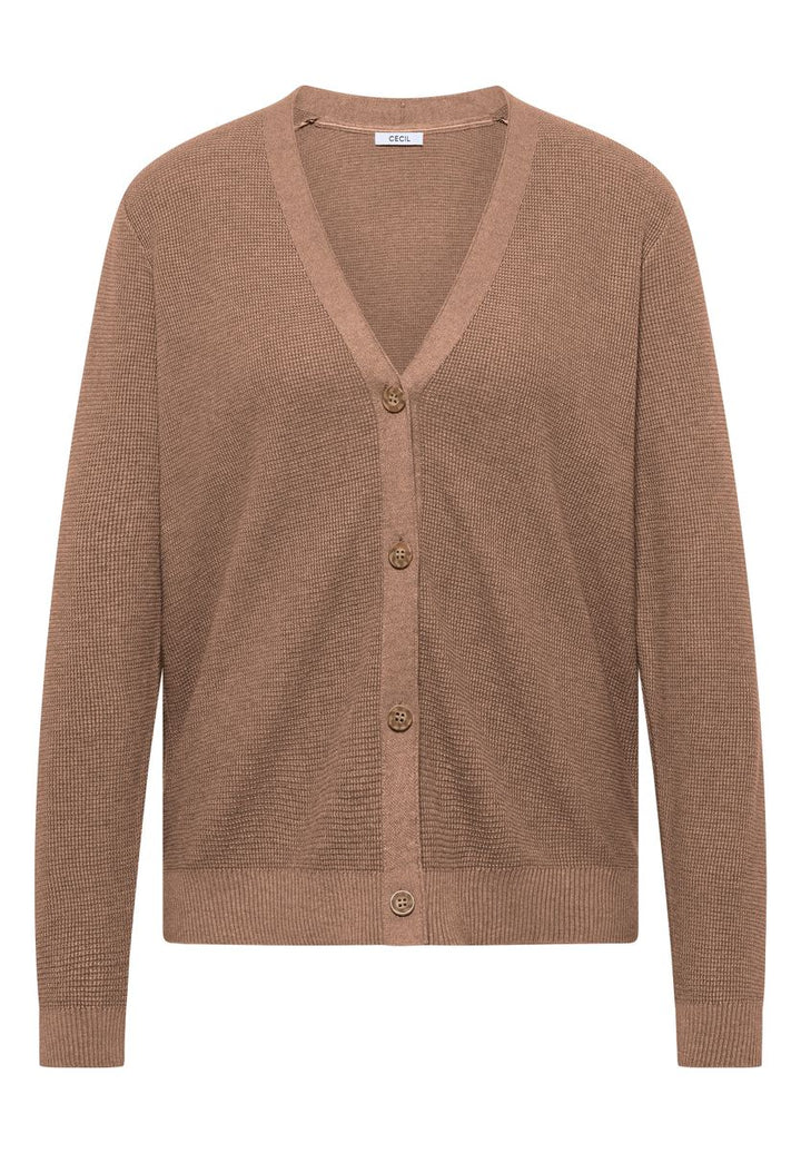 Cardigan mit V-Neck und Struktur