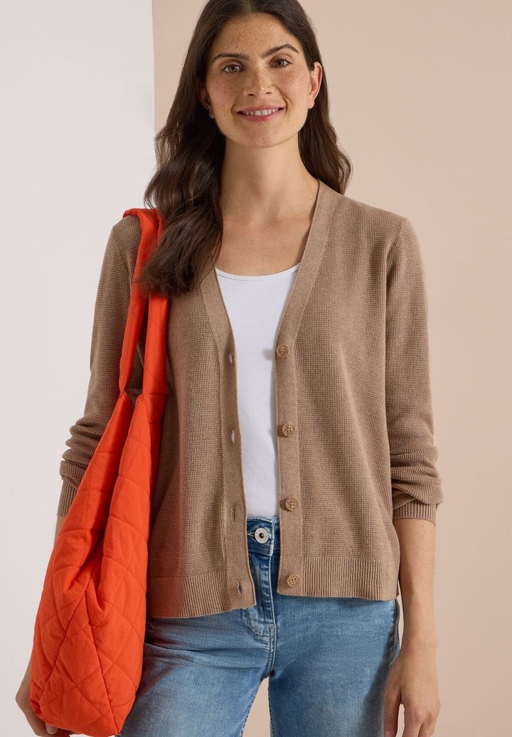 Cardigan mit V-Neck und Struktur