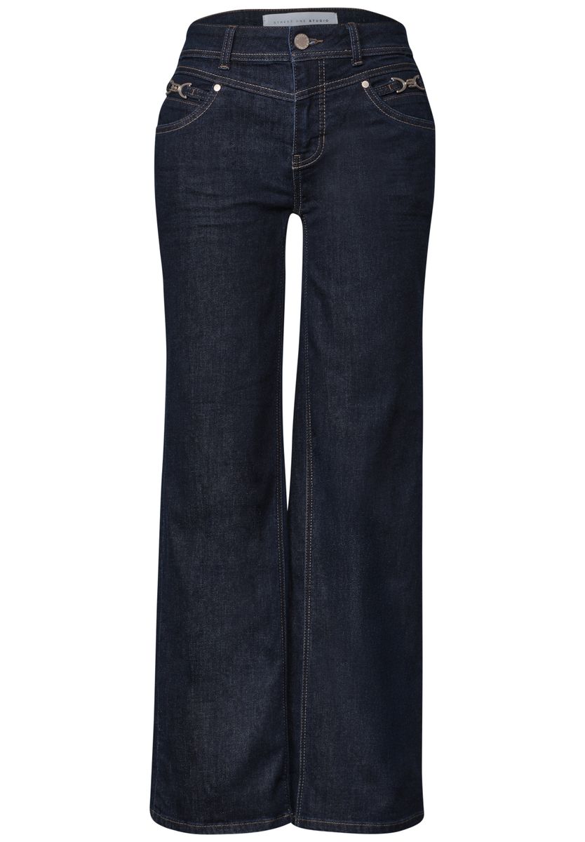 Mid Waist Wide Leg Jeans im Loose Fit