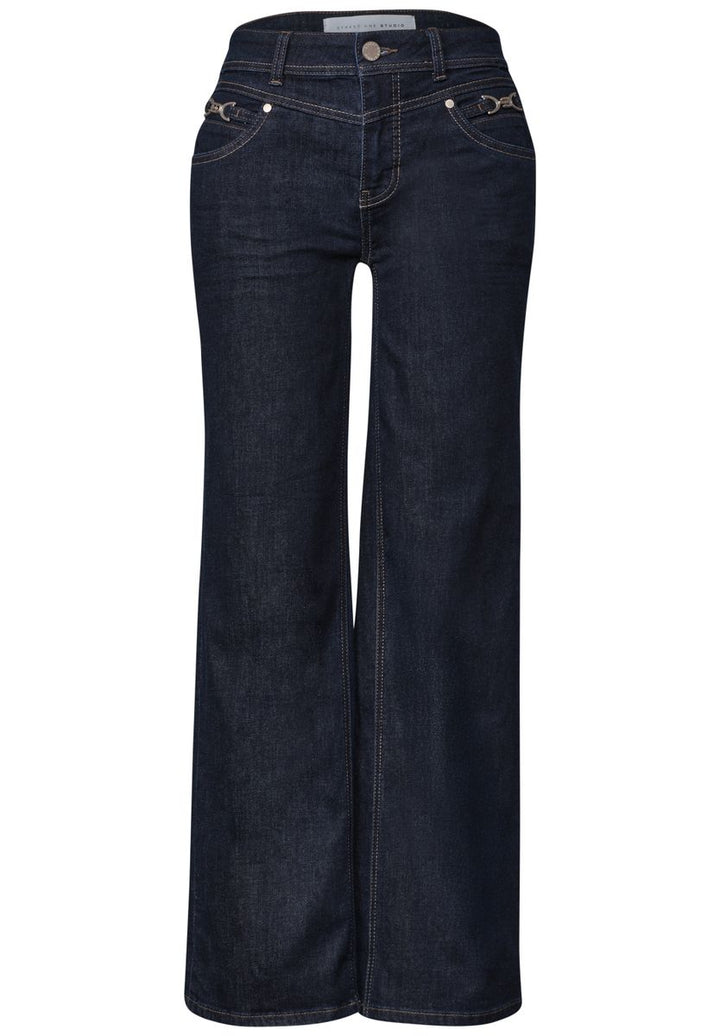 Mid Waist Wide Leg Jeans im Loose Fit