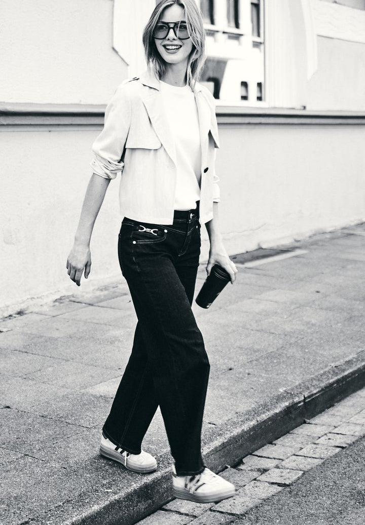 Mid Waist Wide Leg Jeans im Loose Fit