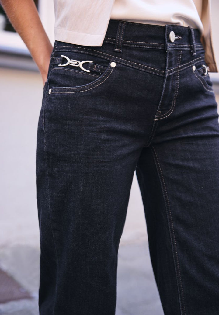 Mid Waist Wide Leg Jeans im Loose Fit