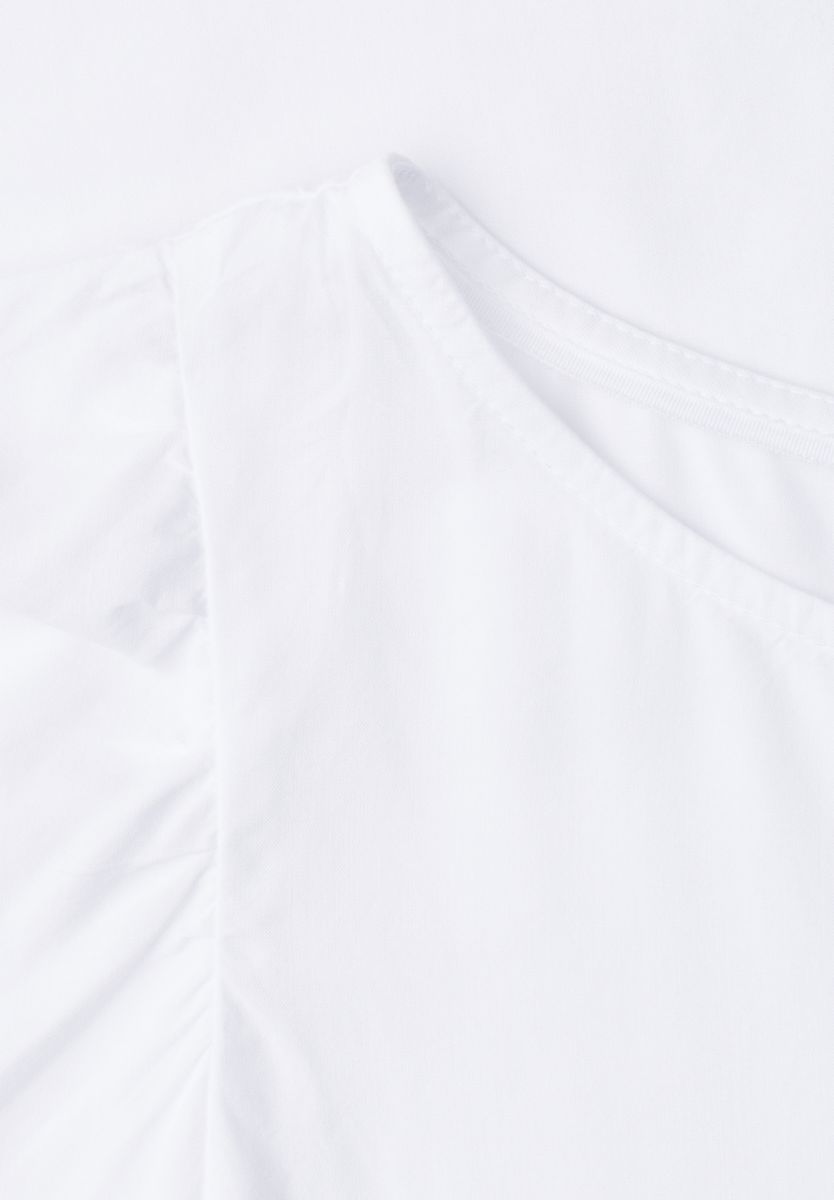 Dropped Shoulder Blusenshirt mit Rundhals