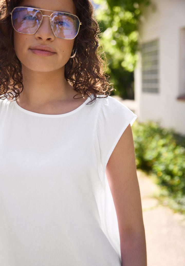 Dropped Shoulder Blusenshirt mit Rundhals
