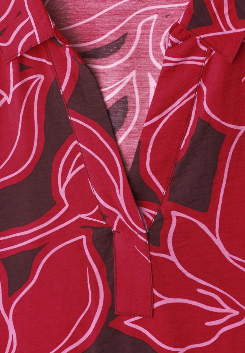 Knielanges Kleid mit Kurzarm und Print
