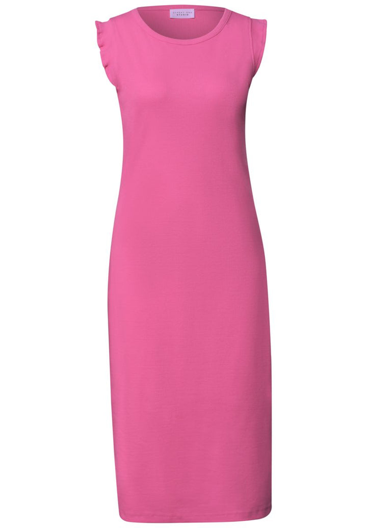 Midikleid mit Rundhals in Unifarbe