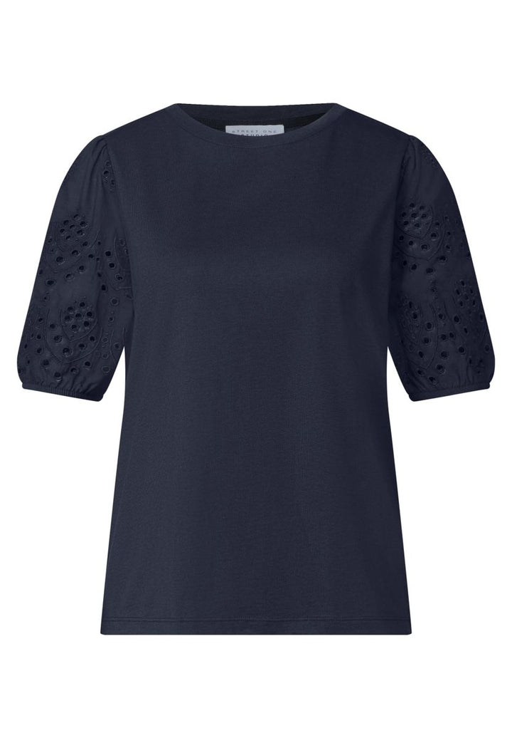 T-Shirt mit Embroidery Ärmeln