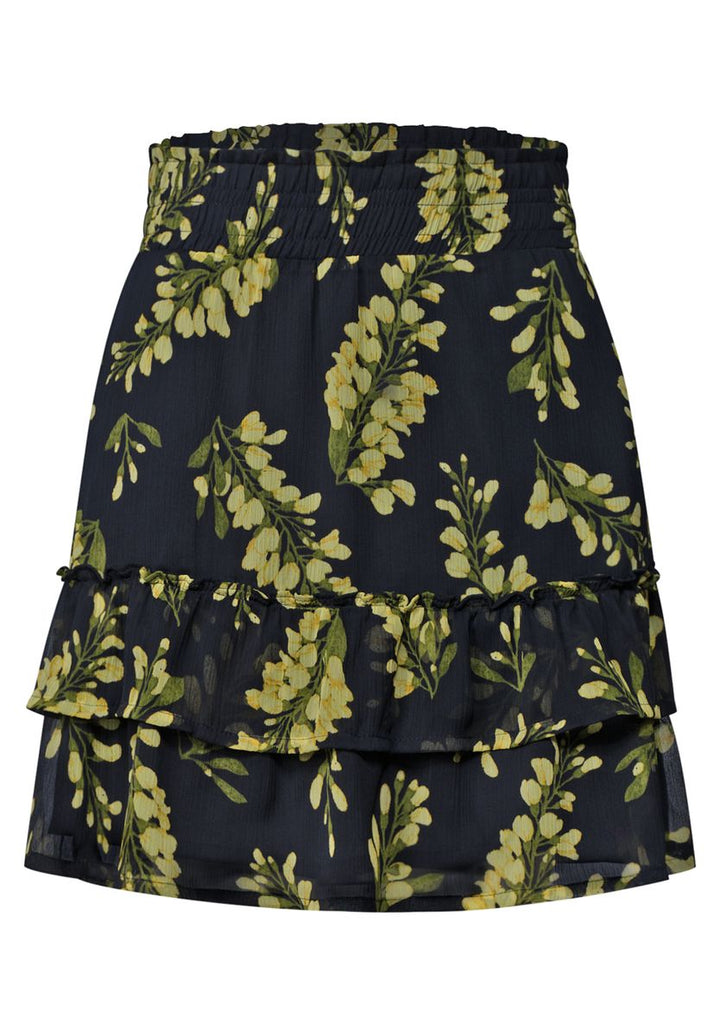 Knielanger Chiffon-Rock mit Print