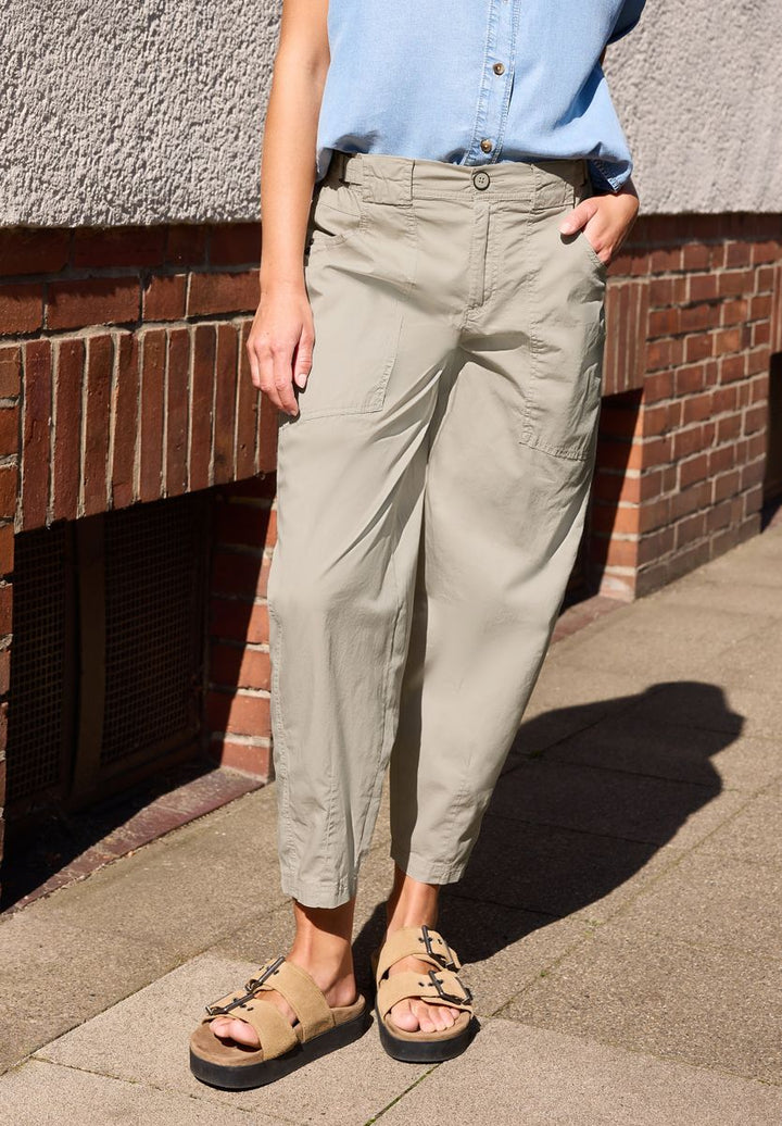 Mid Waist Barrel Leg Hose im Loose Fit