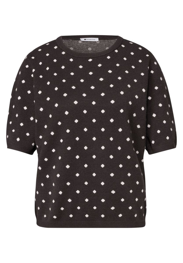 Kurzarm Pullover mit Rundhals und Muster
