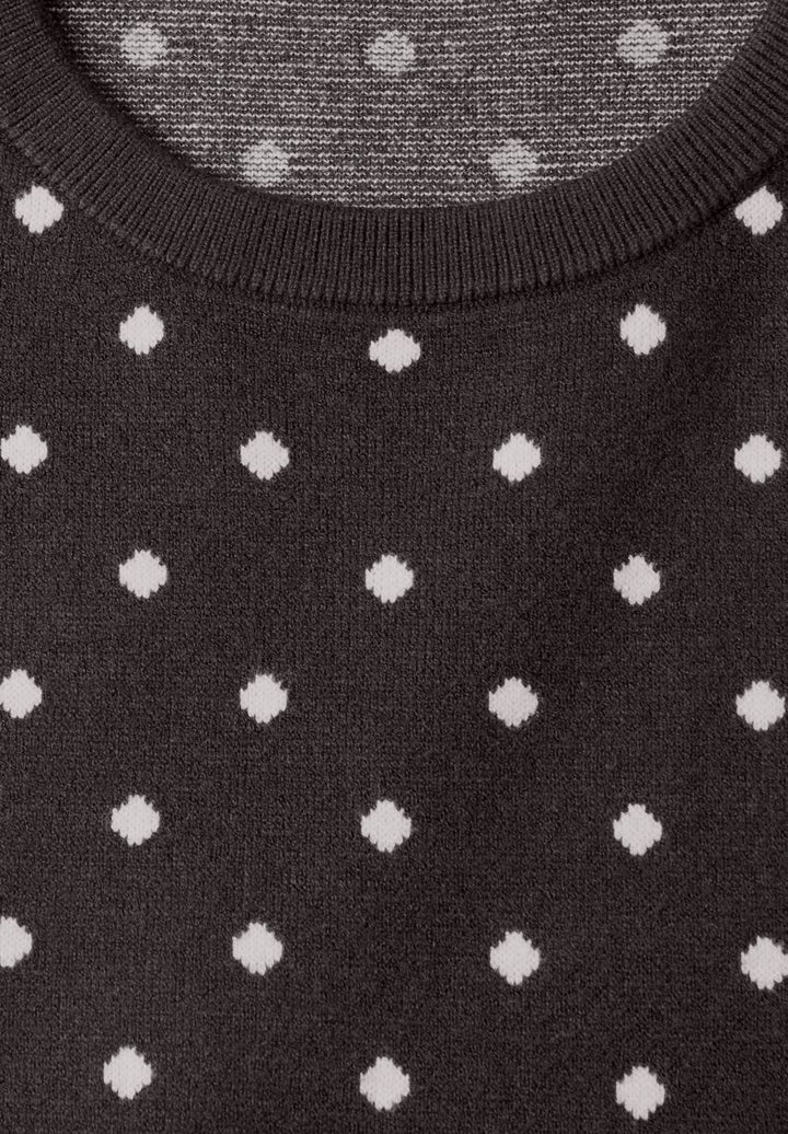 Kurzarm Pullover mit Rundhals und Muster