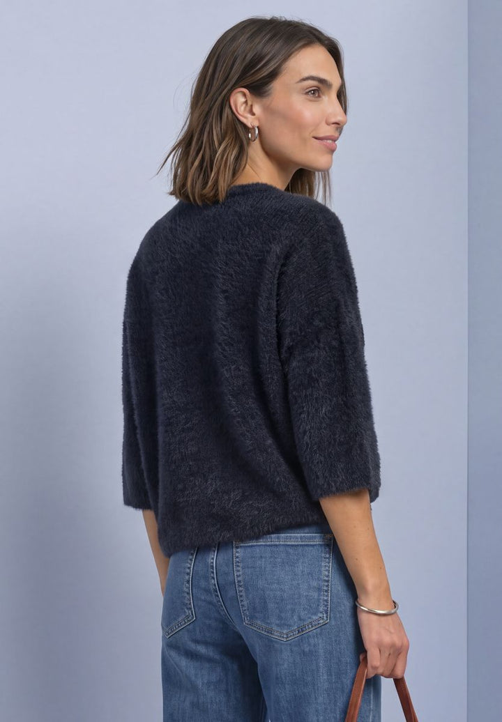 3/4-Arm Pullover mit Rundhals