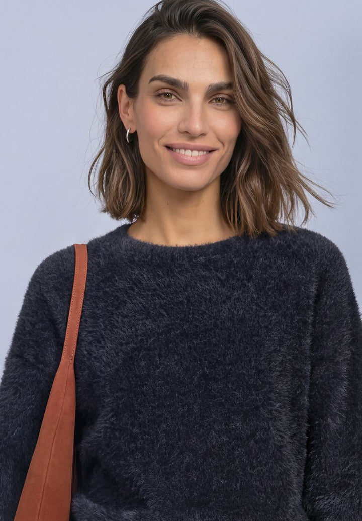 3/4-Arm Pullover mit Rundhals
