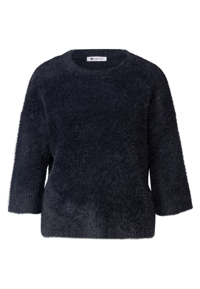 3/4-Arm Pullover mit Rundhals