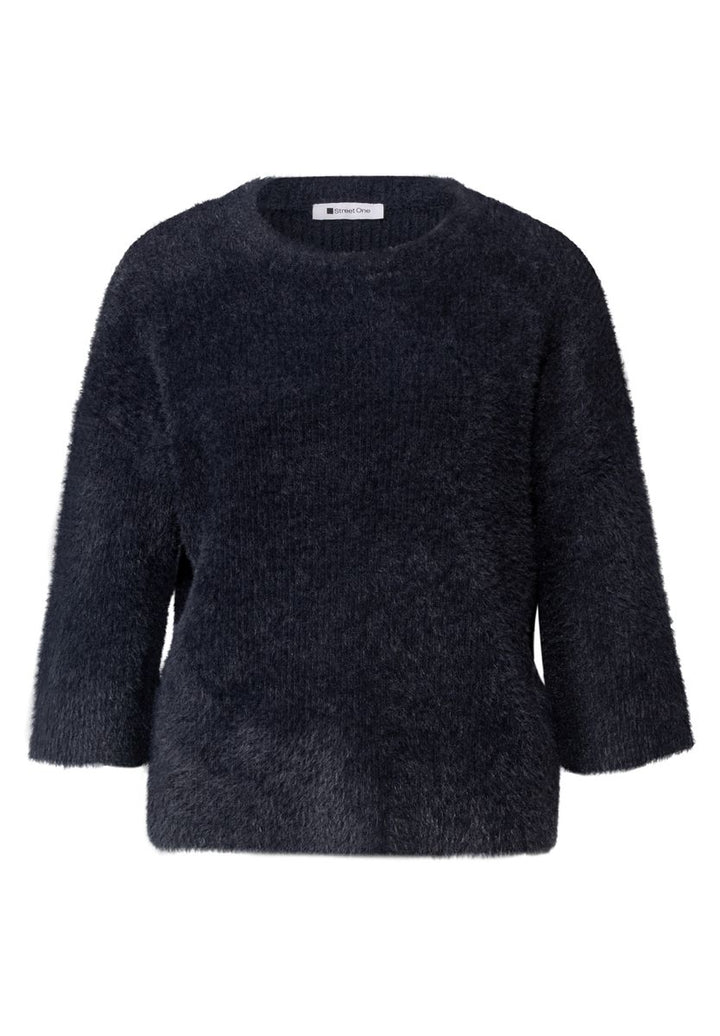 3/4-Arm Pullover mit Rundhals