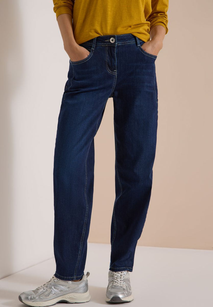 High Waist Barrel Leg Jeans im Loose Fit