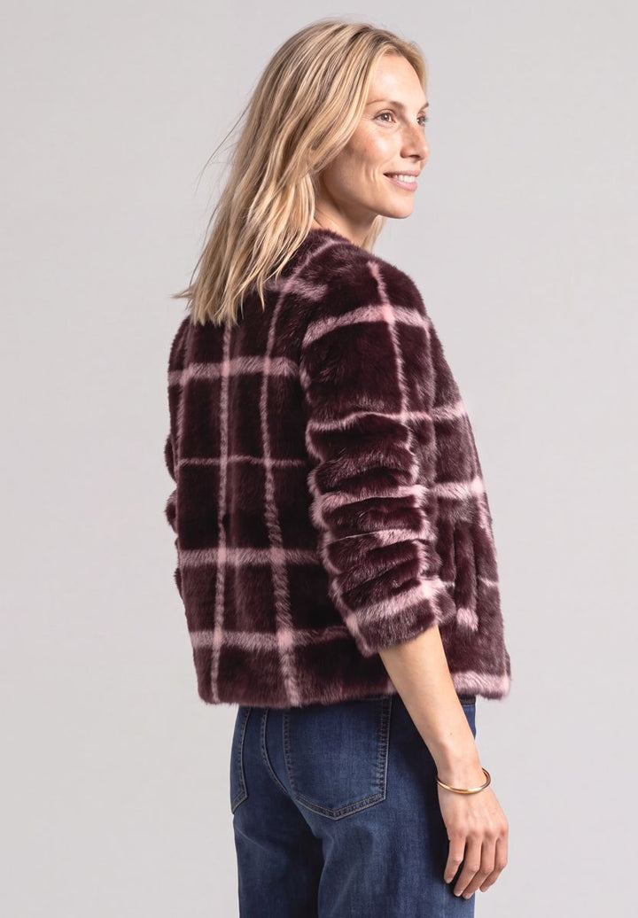 Jacke aus Fake Fur mit Muster