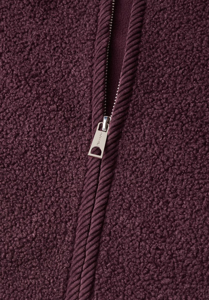Teddy-Weste mit Zipper und Corddetails