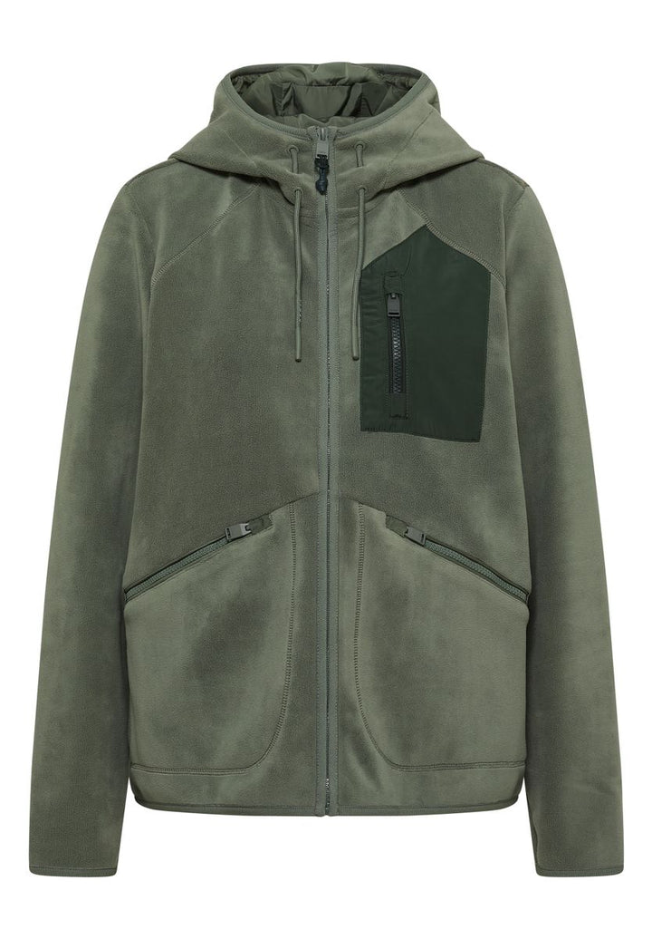 Jacke aus Fleece mit Kapuze