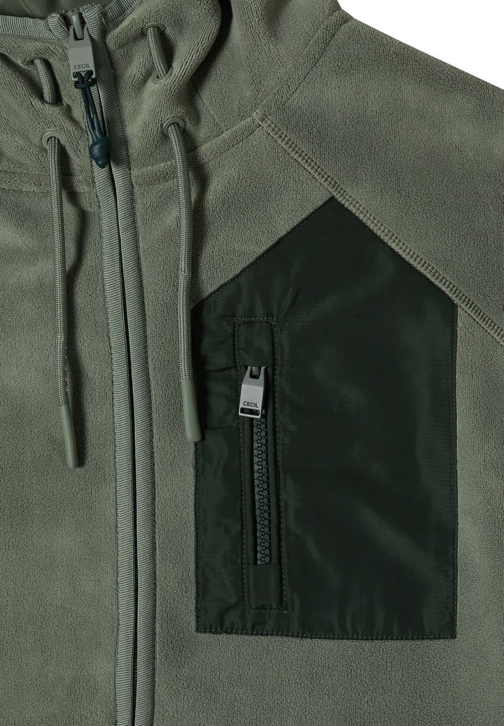 Jacke aus Fleece mit Kapuze