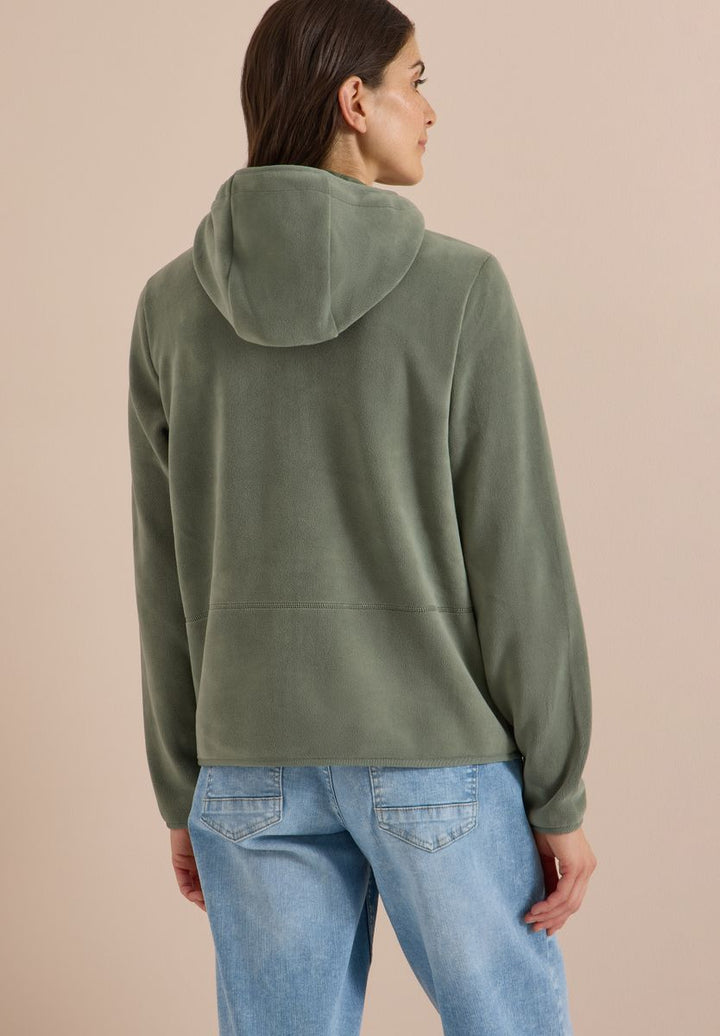 Jacke aus Fleece mit Kapuze