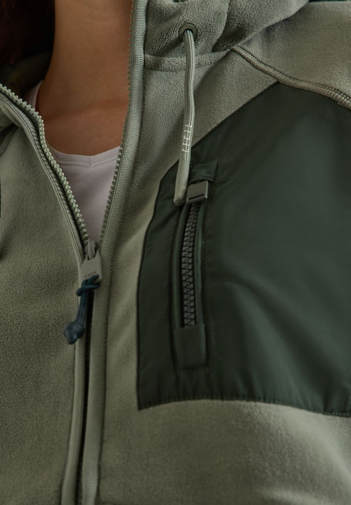 Jacke aus Fleece mit Kapuze