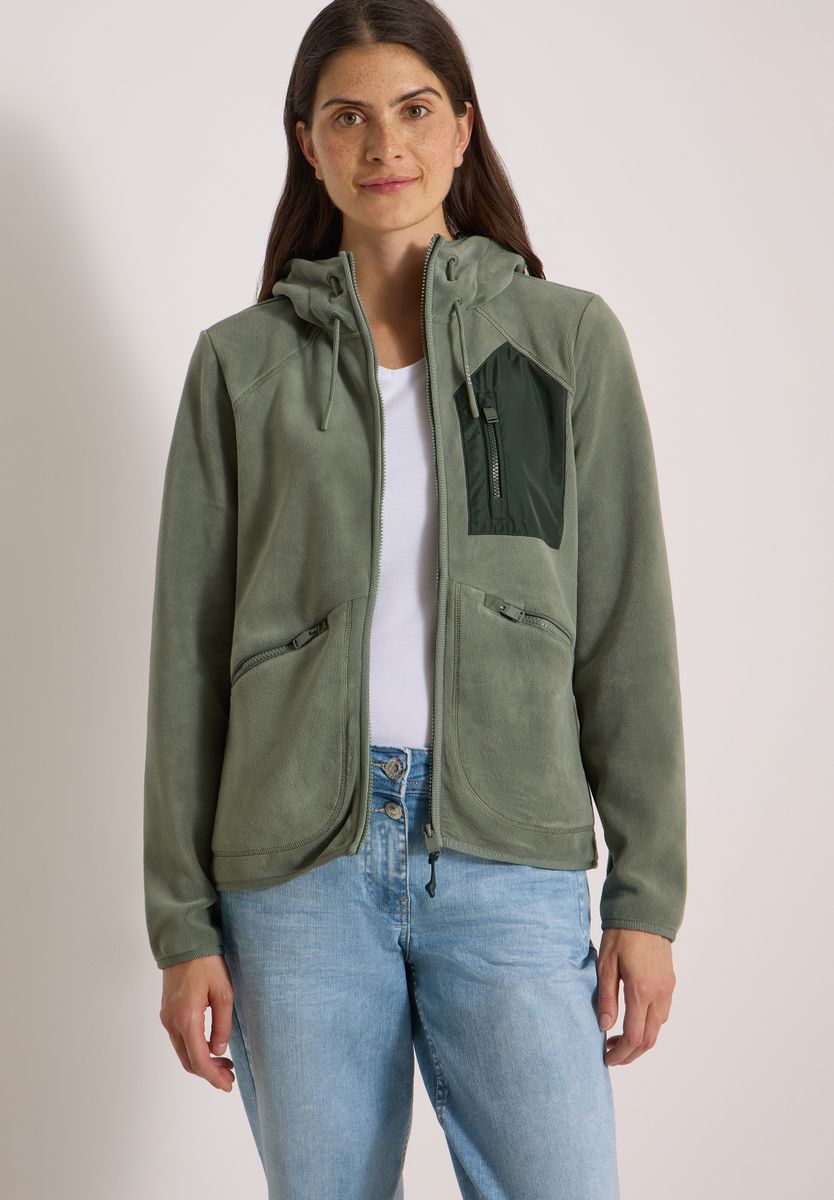 Jacke aus Fleece mit Kapuze