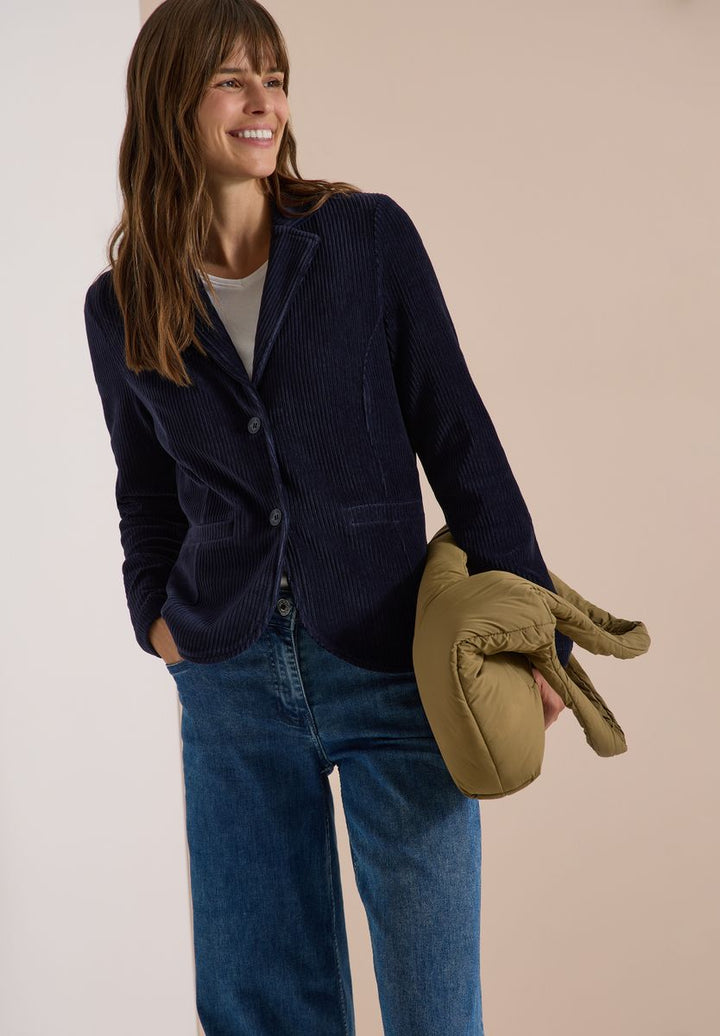 Jerseycord Blazer in Unifarbe