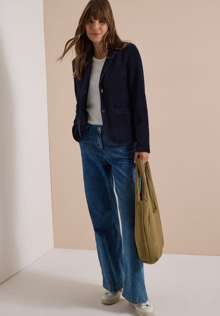Jerseycord Blazer in Unifarbe