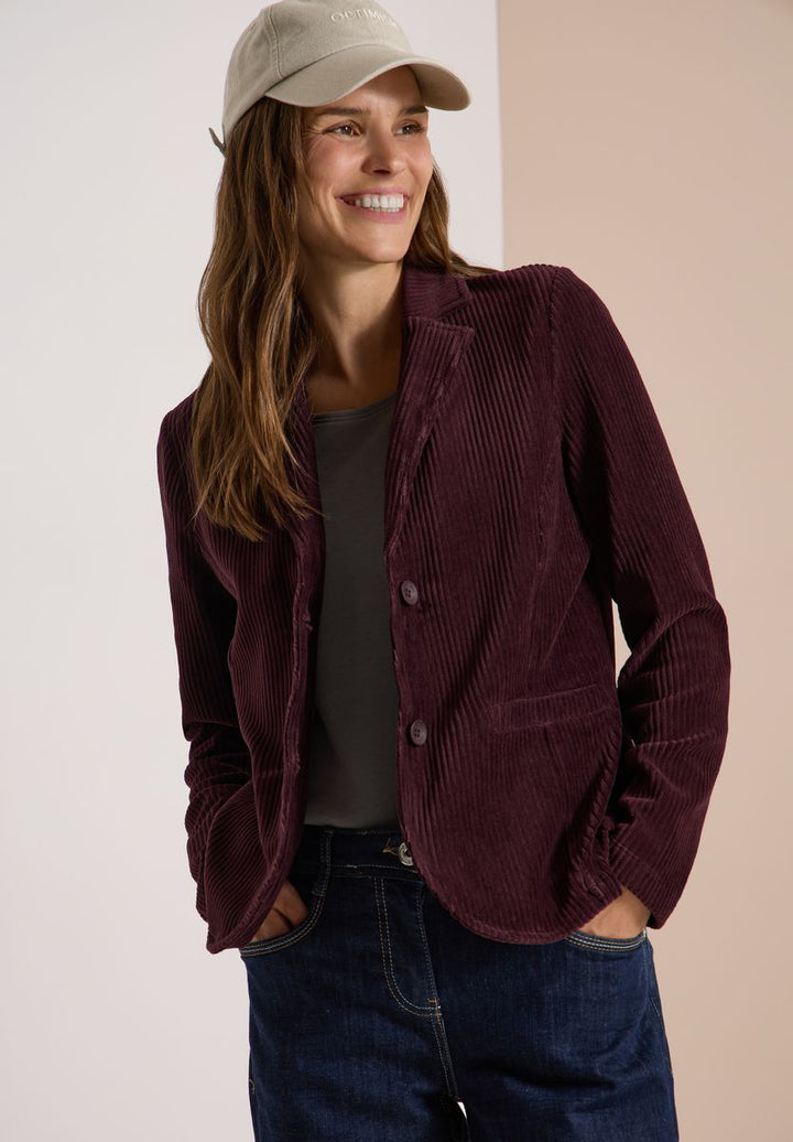 Jerseycord Blazer in Unifarbe
