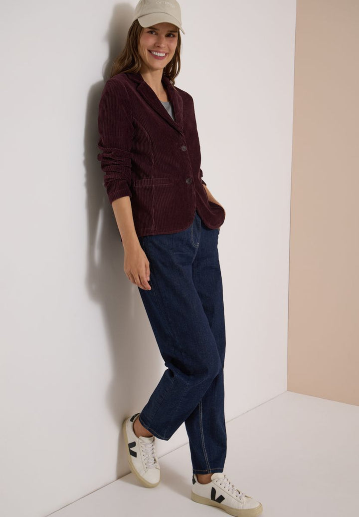 Jerseycord Blazer in Unifarbe