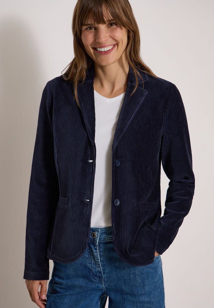 Jerseycord Blazer in Unifarbe