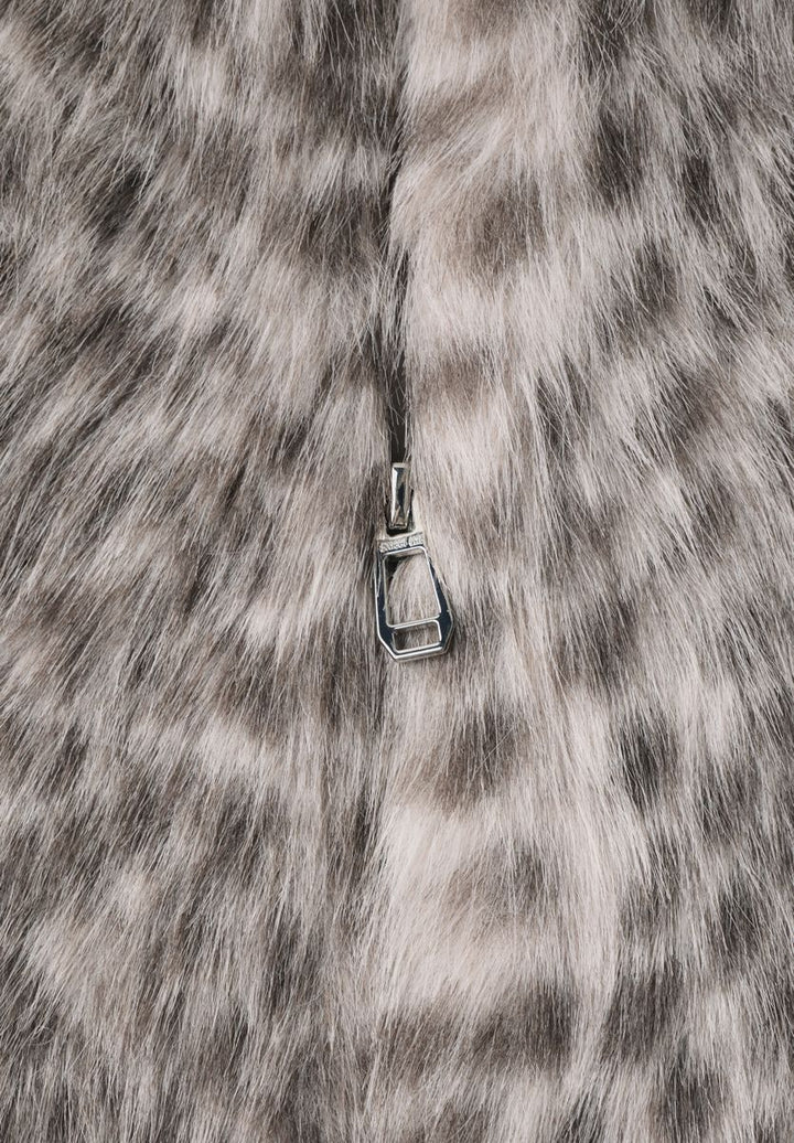 Fake-Fur Weste mit Zipper und Taschen
